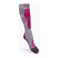 Skarpety narciarskie damskie X-Socks Ski Silk Merino 4.0 grey melange/pink
