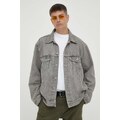 Levi's kurtka jeansowa męska kolor szary przejściowa oversize