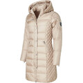 ROCKANDBLUE BEAM BARE Beżowy płaszcz puchowy z kapturem bez obszycia