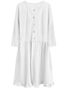 MADE IN ITALY Bawełniana sukienka oversize biała (305art)