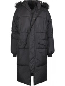 Damski płaszcz zimowy Urban Classics Oversize Faux Fur Puffer - czarny