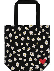 moses. Shopper bag "Daisies Bio" w kolorze czarnym - 37 x 38 cm