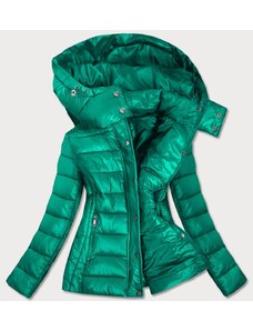 Libland Damska kurtka pikowana z odpinanym kapturem zielona (7560)