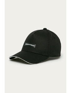Emporio Armani czapka z daszkiem bawełniana kolor czarny 627921 CC991