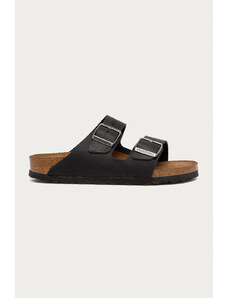 Birkenstock klapki nubukowe Arizona kolor czarny 552113