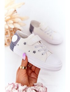 Big Star Shoes Dziecięce Trampki Na Rzep BIG STAR HH374052 Biało-Szare