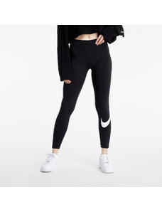 Damskie legginsy Nike Sportswear Essential GX Mid-Rise Swoosh Leggings Black/ White
