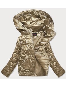 6&8 Fashion Metaliczna kurtka damska z kapturem złota (2021-01)