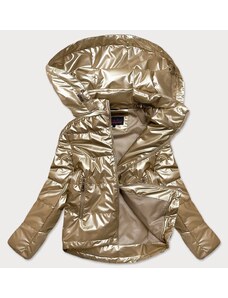 6&8 Fashion Błyszcząca kurtka damska oversize złota (2021-06big)