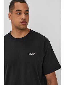 Levi's T-shirt A0637.0001 męski kolor czarny gładki A0637.0001-Blacks