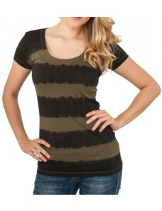 Koszulka Urban Classics Ladies Dip Dye Stripe Tee - darkgrey/olive