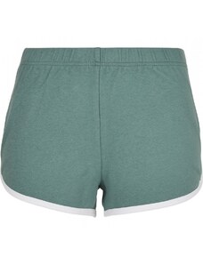 URBAN CLASSICS Ladies Organic Interlock Retro Hotpants - paleleaf/white