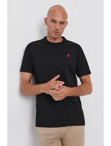 Polo Ralph Lauren T-shirt 710811284001 męski kolor czarny gładki