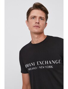 Armani Exchange t-shirt męski kolor czarny z nadrukiem 8NZT72 Z8H4Z NOS