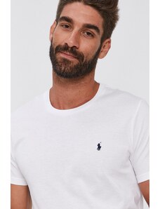 Polo Ralph Lauren T-shirt bawełniany 714844756004 kolor biały gładki