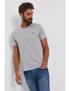 Polo Ralph Lauren T-shirt bawełniany 714844756003 kolor szary gładki