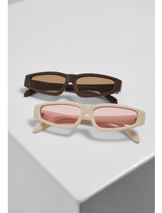 URBAN CLASSICS Sunglasses Lefkada 2-Pack - brown/brown+offwhite/pink