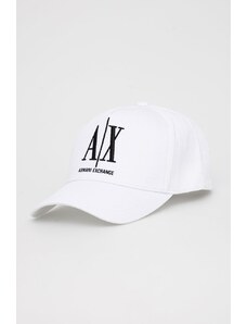 Armani Exchange czapka z daszkiem bawełniana kolor biały 954047 CC811 NOS
