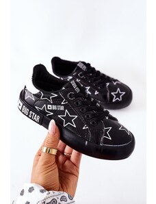 Big Star Shoes Dziecięce Skórzane Tenisówki BIG STAR II374002 Czarne