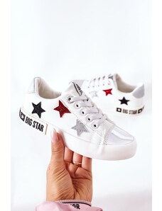 Big Star Shoes Dziecięce Skórzane Trampki BIG STAR II374032 Białe