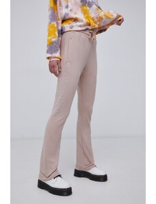 adidas Originals Spodnie HF6770 damskie kolor brązowy z aplikacją