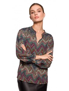 Style Bluzka koszulowa w aztecki wzór - model 2 - Rozmiar: S