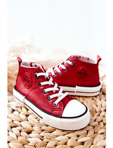 Big Star Shoes Dziecięce Wysokie Trampki BIG STAR II374005 Czerwone