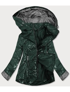 S'WEST Błyszcząca damska kurtka pikowana zielona (b9573)