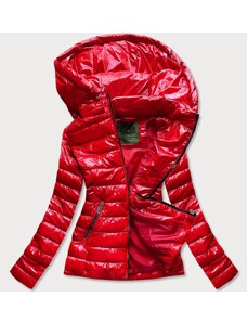 CANADA Mountain Krótka pikowana kurtka damska z kapturem czerwona (can-333)