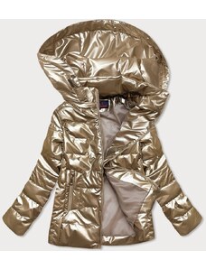 6&8 Fashion Pikowana błyszcząca kurtka damska złota (2021-04)