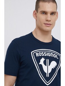 Rossignol t-shirt bawełniany kolor granatowy z nadrukiem RLKMY04