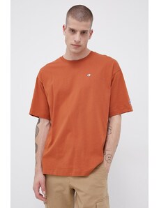 Champion T-shirt bawełniany 216548 kolor pomarańczowy z aplikacją 216548-MS053