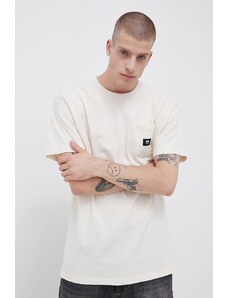Vans T-shirt bawełniany kolor kremowy gładki