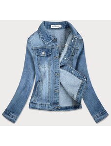 VINCEOTTO Damska kurtka jeansowa z cekinami niebieska (ff-61)