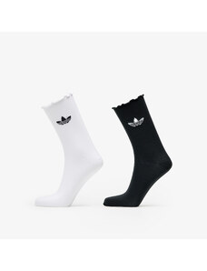 adidas Originals Męskie skarpety adidas Semi-Sheer Ruffle Crew Socks 2-Pack White/ Black