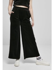 Damskie spodnie dresowe Urban Classics Ladies High Waist Straight Velvet Sweatpants - czarne