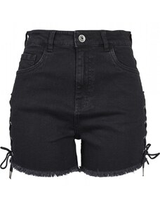 URBAN CLASSICS Ladies Highwaist Denim Lace Up Shorts