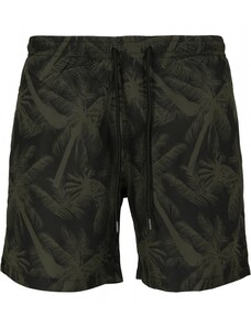 Męskie szorty kąpielowe Urban Classics Pattern Swim Shorts - palm/olive