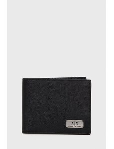 Armani Exchange portfel skórzany męski kolor czarny 958433 CC843