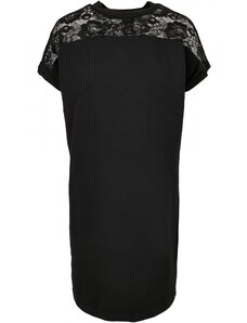 URBAN CLASSICS Ladies Lace Tee Dress - black