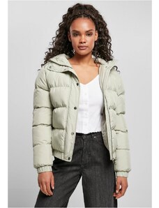Damska kurtka zimowa Urban Classics Ladies Hooded Puffer Jacket - pastelowa zieleń