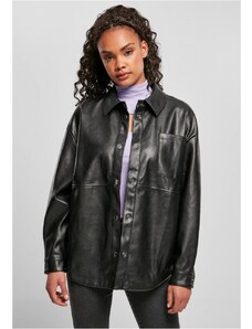 URBAN CLASSICS Ladies Faux Leather Overshirt