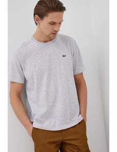 Lacoste t-shirt męski kolor szary gładki