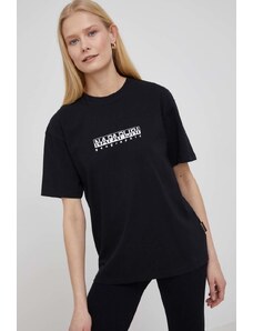 Napapijri t-shirt bawełniany S-Box kolor czarny NP0A4GDD0411