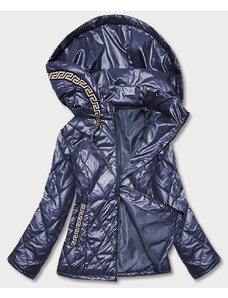 S'WEST Pikowana kurtka plus size ciemna niebieska (b8013-72)
