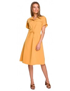 Style Lekko rozkloszowana sukienka casualowa - zółta - Rozmiar: S