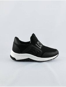 COLIRES Wsuwane buty damskie z gumką czarne (c1003)