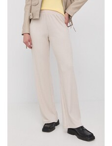 Young Poets Society spodnie 107236 damskie kolor beżowy szerokie medium waist