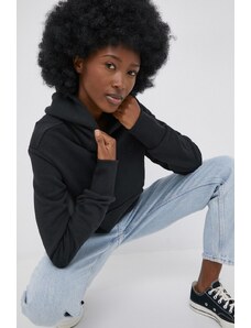 adidas Originals bluza bawełniana Trefoil Moments HE6920 damska kolor czarny z kapturem z aplikacją HE6920-BLACK