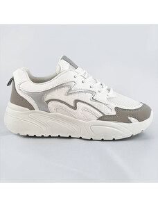 COLIRES Damskie buty sportowe na platformie białe (c1090)